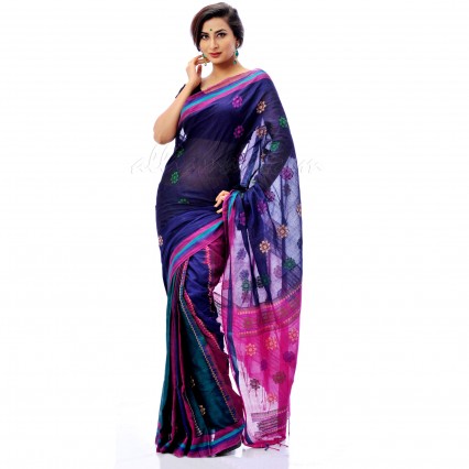 Tangaila’s Traditional cotton with mercerized yarn dyed Sharee with Beautiful design and color